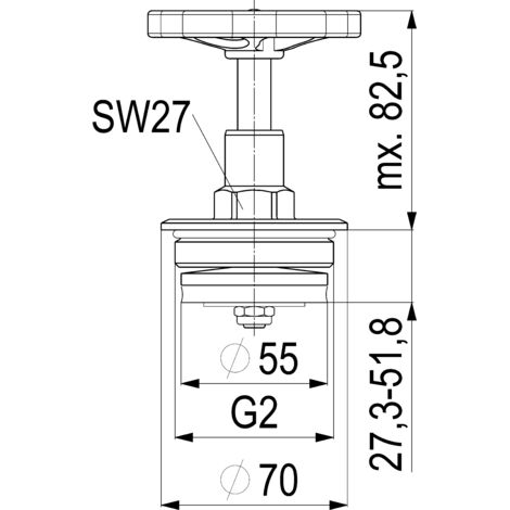 JS FETTKAMMER-OT, passage traversant / marche inclinée, DN50, 2", Laiton, PTFE
