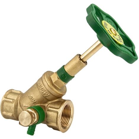 JS KFR - Freistromventil Rp 1 1/4 Zoll (DN 32) DVGW mit Entleerungsventil und steigender Spindel Typ 1620 - Muffenanschluss