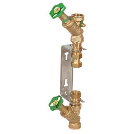 JS Raccord d'installation pour chauffage, tube de montée, diamètre nominal 2,5, 3/4"x3/4", poignée : acier inoxydable, étoile