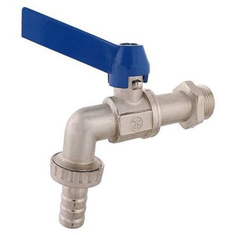 JS ROBINET DE SORTIE DE BOULE, LOURD, DN20 3/4", POIGNÉE BLEUE, MAT VERNI