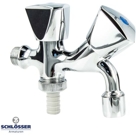 JS Waschgeräte-Kombiventil 1/2 Zoll, mit Geräteanschluss, verchromt