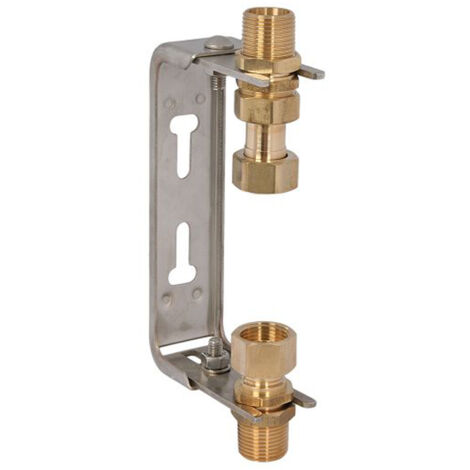 JS Wasserzähler-Bügel 1 1/4 Zoll, Steigstrang - für Hauswasserzähler Q3 DN 25 Baulänge 150 mm, verstellbar, Edelstahl
