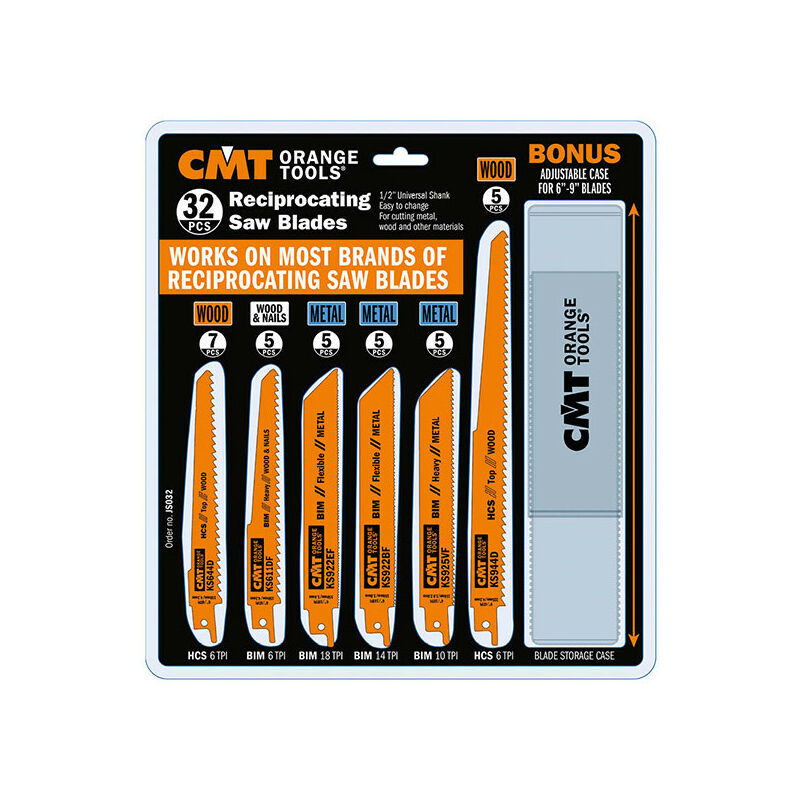 CMT - Blister 32 lames de scie sabre