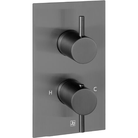 JTP Vos Thermostatic Concealed 1 Outlet Shower Valve - Brushed Black