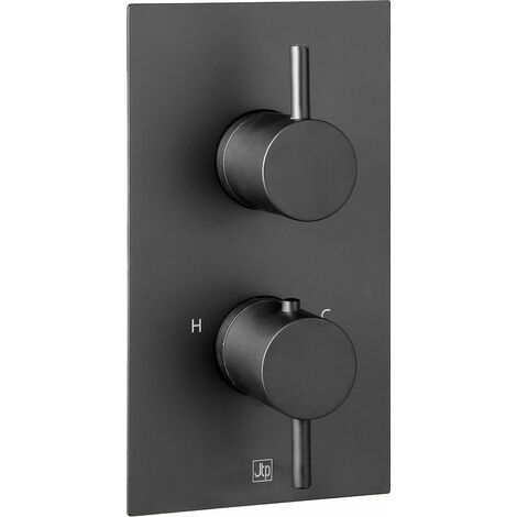 JTP Vos Thermostatic Concealed 1 Outlet Shower Valve - Matt Black