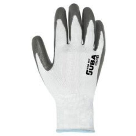 JUBA GUANTES 113131 POLIESTER/NITRILO BLANCO/GRIS  8 M.