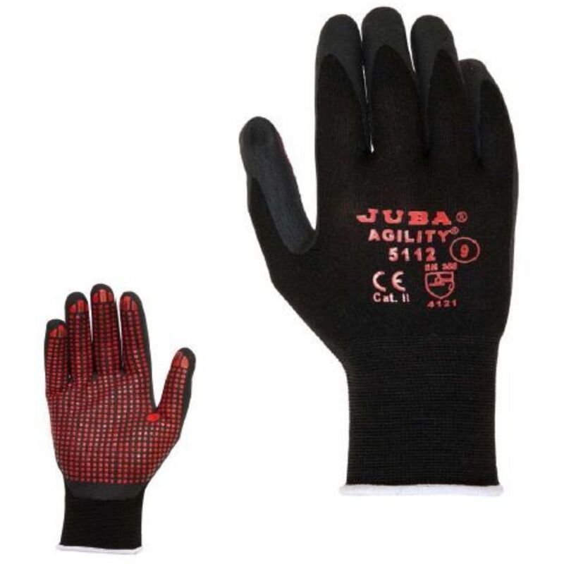 Juba - guantes H5112 nylon/lycra negro 10XL.CATII EN388+A1/407