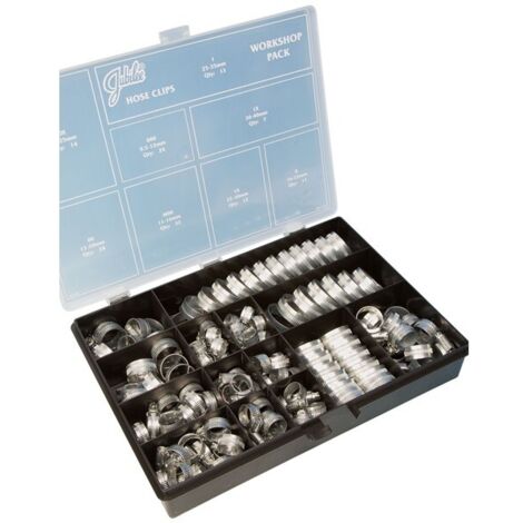 Jubilee HCP143MS Workshop Pack 143 Assorted Hose Clips (Mild Steel) JUBHCP
