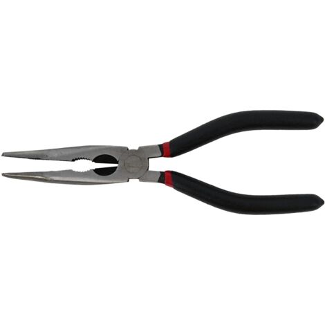 Juco SZ010 - Pinzas largas curvadas PVC, 195mm, ideales para trabajos de precisión, duraderas y resistentes.