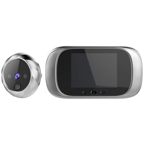 Juda numérique pour porte, sans fil, grand-angle 90°, moniteur 2,8" et sonnette  Couleur: Gris
