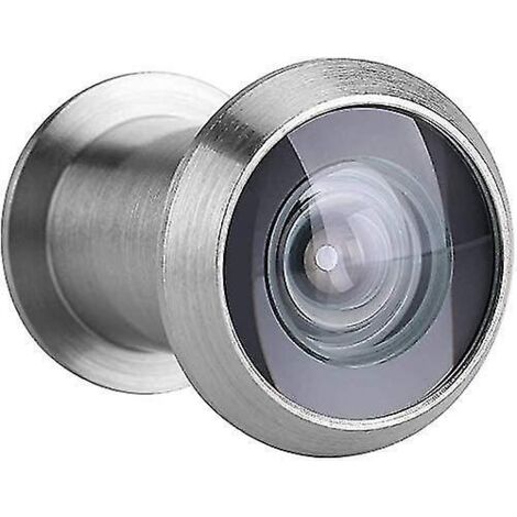 Judas de porte grand angle avec couvercle de protection haute résistance (argent brossé)