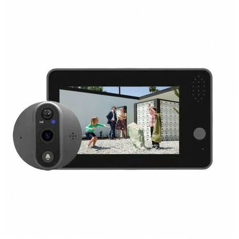 Judas de porte intelligent WiFi écran 1080P, Vision nocturne HD, Audio bidirectionnel, caméra de sécurité pour la maison + Micro SD 64go