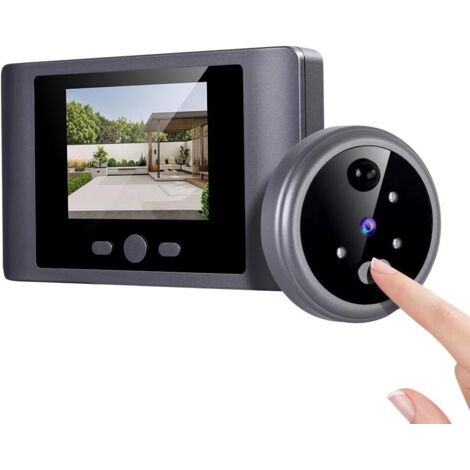 Judas de porte numérique avec écran LCD de 2,8 pouces et carte MicroSD de 32 Go, détection de mouvement PIR, interphone vidéo sans fil avec caméra et vision nocturne