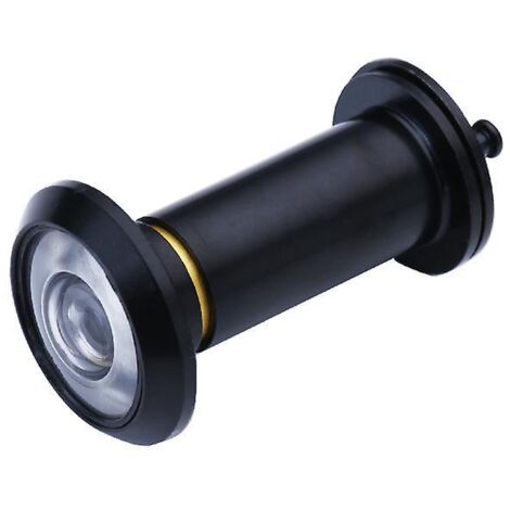 Judas panoramique optique 200 mm pour porte standard - Lot de 4, alliage de zinc noir