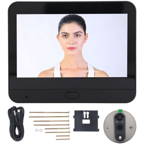 Judas vidéo sonnette WiFi 1080P détection de mouvement 4.3 pouces écran LCD visionneuse de porte numérique