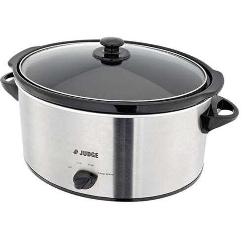Judge Electricals, Slow Cooker, 5.5L, Silver