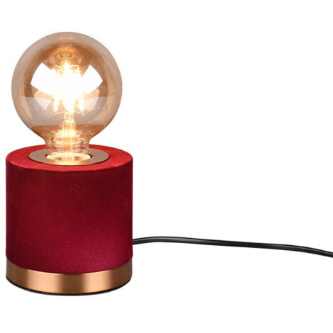 Judy lampada da tavolo base metallo ottone velluto rosso trio lighting r50691010