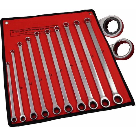 Juego 10 Llaves Extra Largas Cromo Vanadio