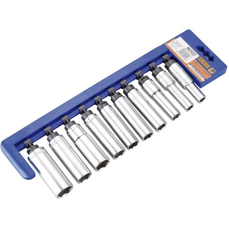 JUEGO 10 VASOS 1/2" LARGOS 10-22 MM