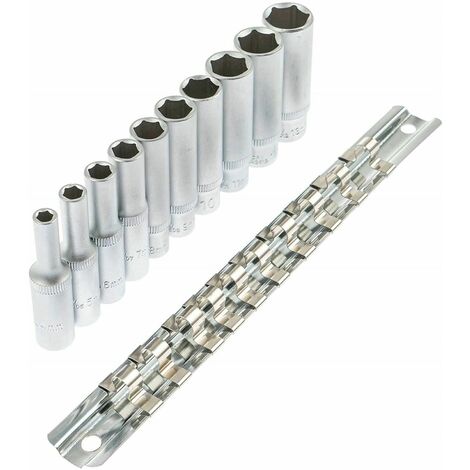 Juego 10 vasos largos para carraca 1/4 4 mm a 13 mm