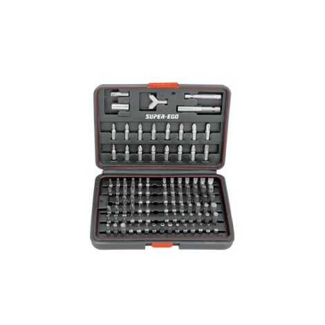 Juego 100 puntas atornillar 1/4 cr-vanadio seh1500 super ego