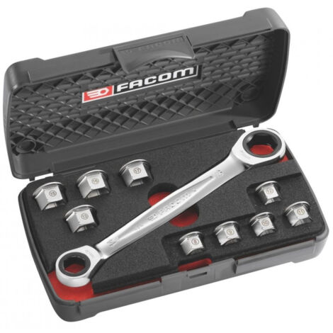 ENY SUMINISTROS JUEGO 11 en 1 DE VASOS HEXAGONALES C/RATCHET REF464.J1APB FACOM