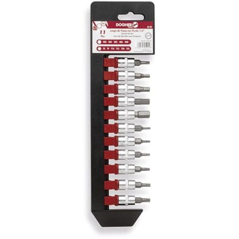 Juego 11 ud. vaso puntas hex y Torx 1/4 DOGHER 507-051