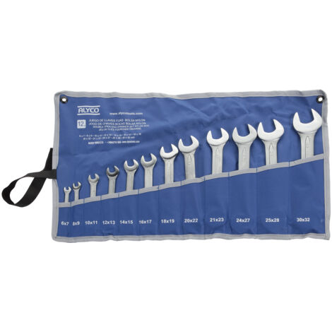 Juego 12 Llaves fijas 6x7-30x32 b/nylon ALYCO