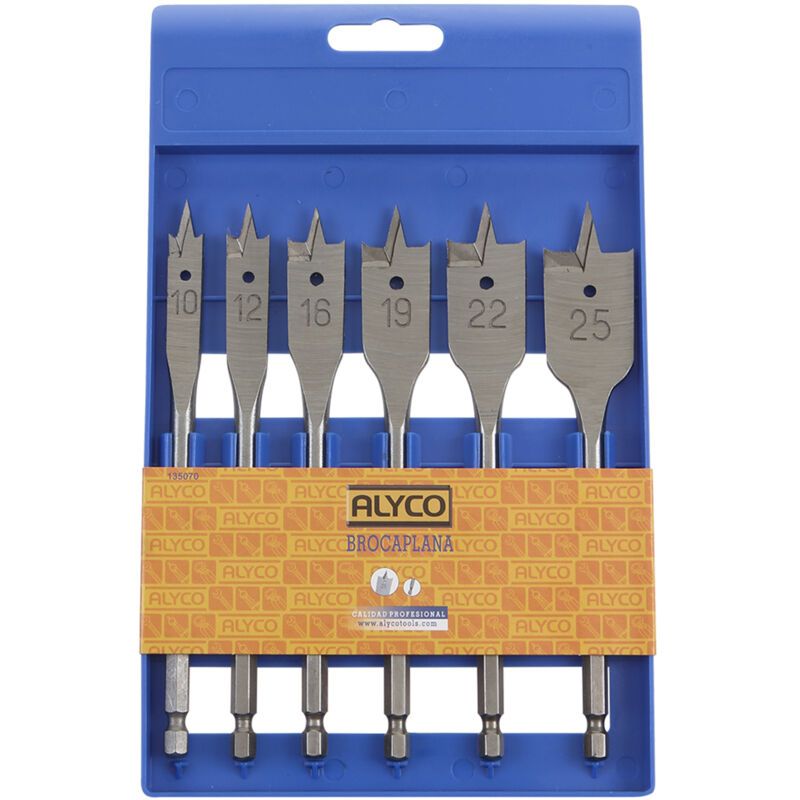 Alyco - Juego 13 brocas planas Bolsa nylon