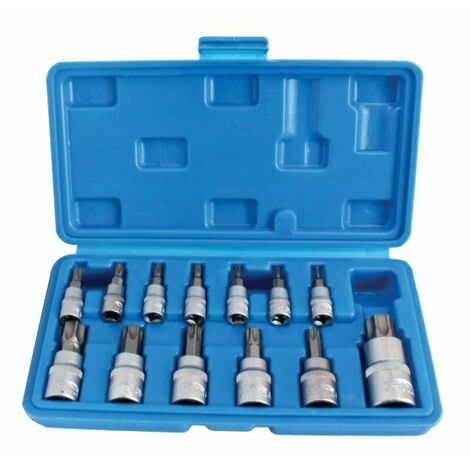 Juego 13 vasos Torx inviolable T8 a T70 para llave de carraca 1/4,3/8,1/2