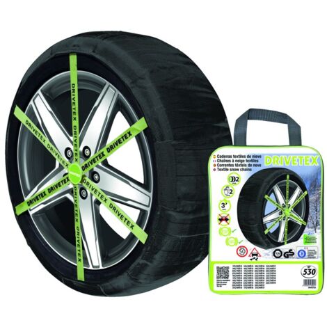 ERMA Juego 2 cadenas textiles coche homologación DRIVETEX-530 GS / TUV / ONORM V5121