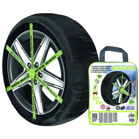 ERMA Juego 2 cadenas textiles DRIVETEX-540 coche homologación GS / TUV / ONORM V5121