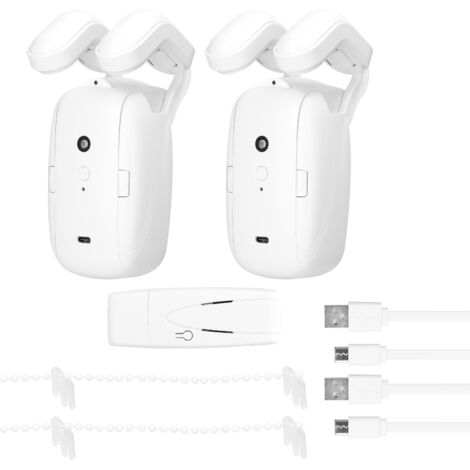 Juego 2 motores inteligentes cortinas Tuya WiFi, apertura automática sin cableado, control app temporizador detección temperatura/luz, compatible Gateway, domótica