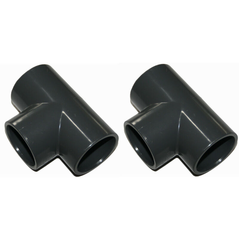 

Juego 2 piezas PVC Te 90° igual a 50 mm manguito PN16