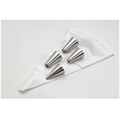 JUEGO 4 BOQUILLAS INOX+MANGA RESPOS.30CM - LACOR