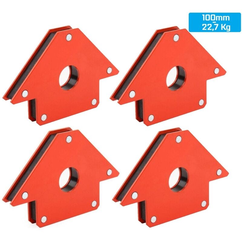 

JUEGO 4 ESCUADRAS MAGNETICAS PARA SOLDAR 100MM 22,7 kg Escuadra imantada 1126x4