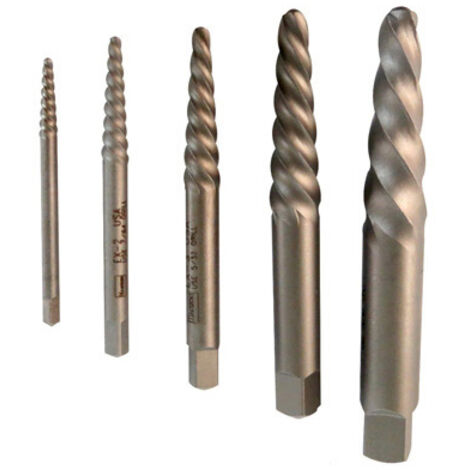 Juego 5 extractores de tornillos 3,3-19mm topex
