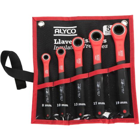 Juego 5 Llaves comb. vde b/nylon 8-19mm ALYCO
