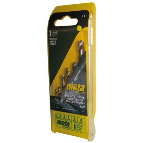 JUEGO 6 BROCAS A.R PARA METAL DE 2mm A 8mm MJ6 MOTA