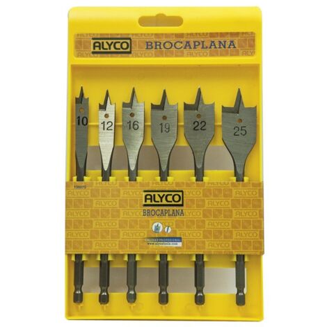 Juego 6 Brocas Planas De 3 Puntas En Bolsa De Nylon