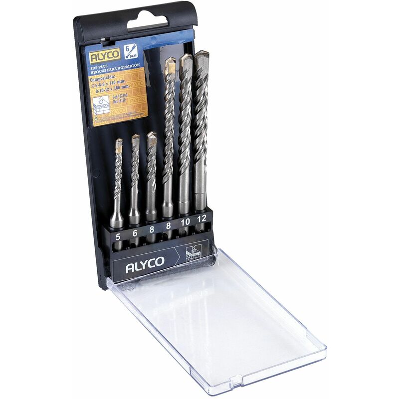 

Alyco-tools - Juego 6 Brocas Para Hormigón Mango Sds-Plus En Caja Plástico