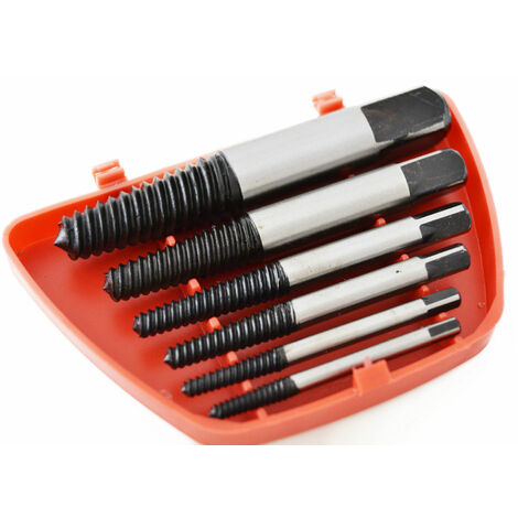 Juego 6 extractores para tornillos rotos, esparragos y pernos 3-25 mm