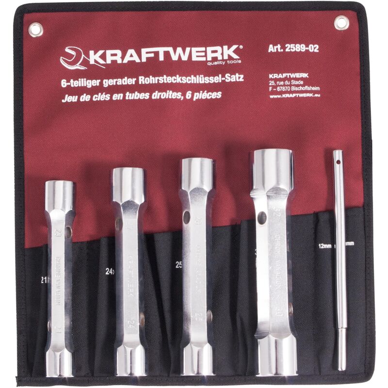 Kraftwerk - Juego 6 llave tubo 2 bocas 21-32mm/pas.