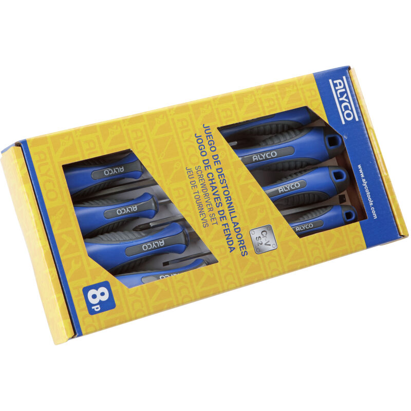 Juego 8 Destornilladores Caja cartón Alyco