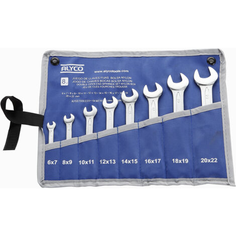 Juego 8 Llaves fijas 6x7-20x22 b/nylon ALYCO