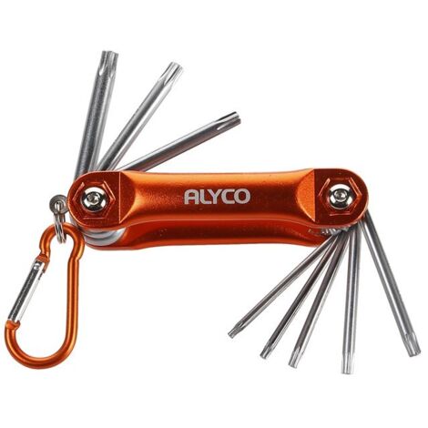 JUEGO 8 LLAVES TORX EN NAVAJA METÁLICA ALYCO ORANGE
