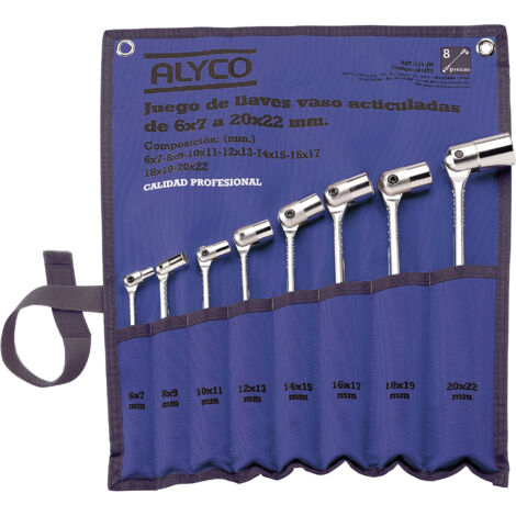 JUEGO 8 LLAVES VASO ARTICULADA B/NYLON