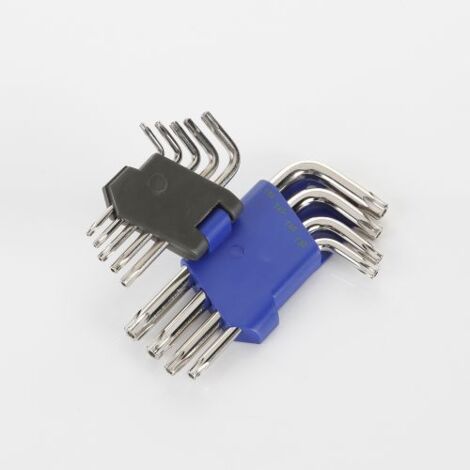 JUEGO 9 LLAVES ACODADAS TORX INV T10-T50