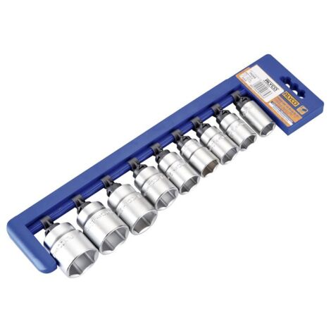 JUEGO 9 VASOS 1/2" 17-32 MM REGLETA