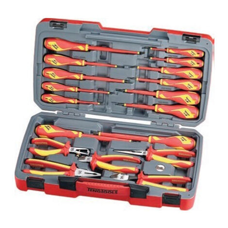 Juego Aislado TV18N – 18 Piezas para Electricista, Destornilladores y Alicates hasta 1000V, Certificado EN 60900, 150–200 mm